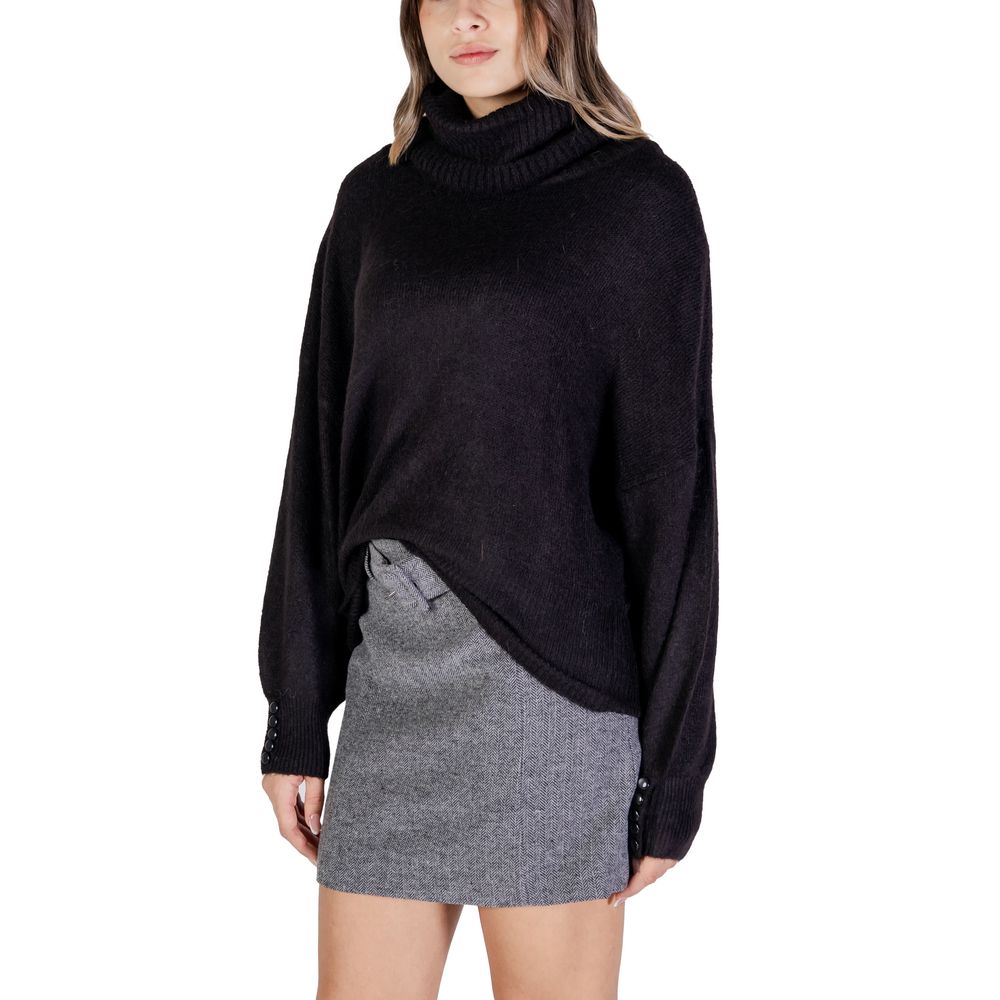 ICHI Black Marabou Turtleneck - Image 4