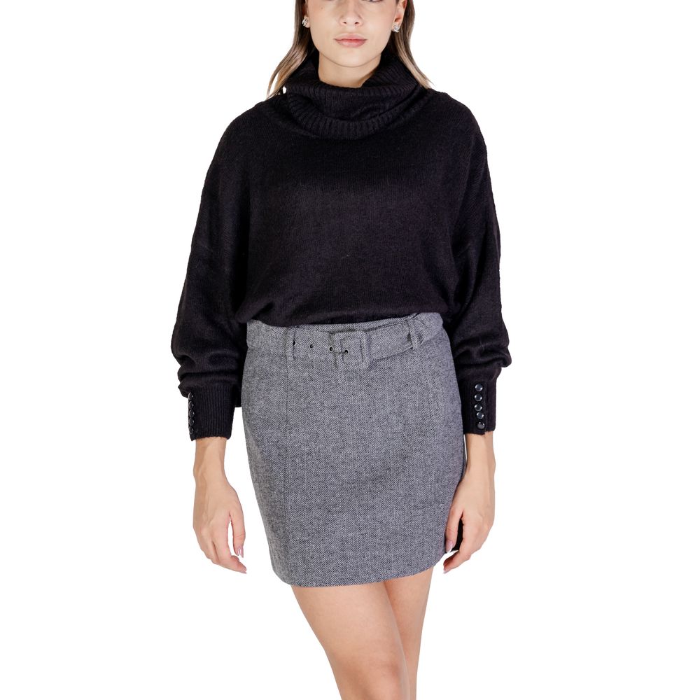 ICHI Black Marabou Turtleneck - Image 5