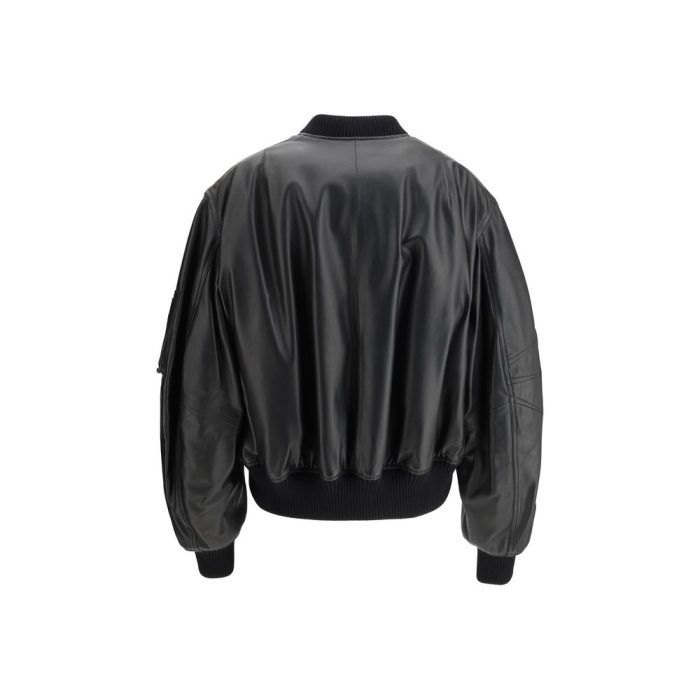 The Attico Leather Anja Bomber Jacket - Image 2