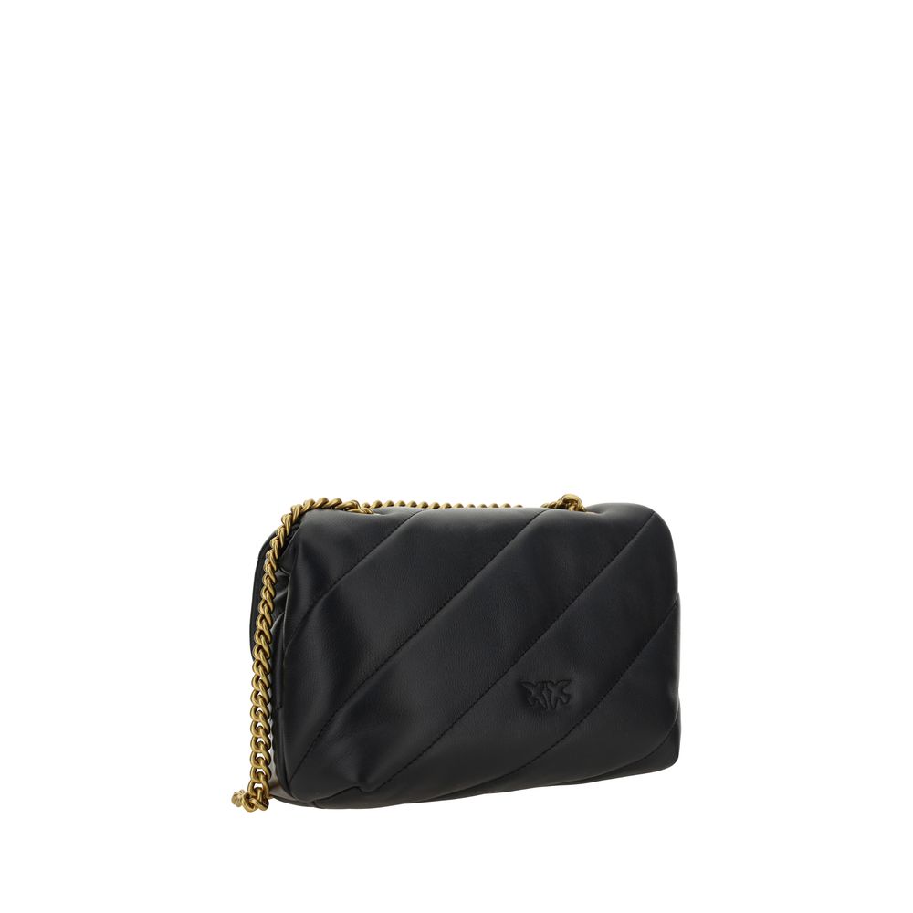 PINKO Black Calf Leather Bos Taurus Shoulder Bag - Image 3