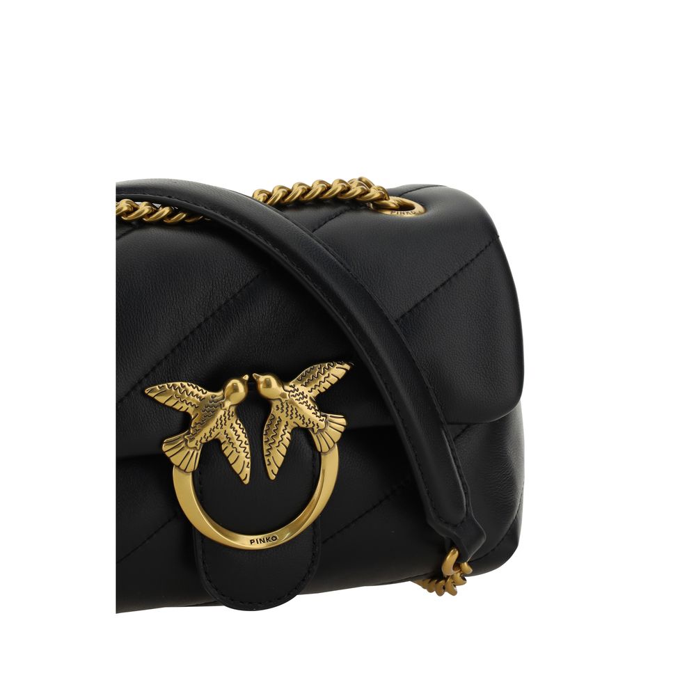 PINKO Black Calf Leather Bos Taurus Shoulder Bag - Image 4