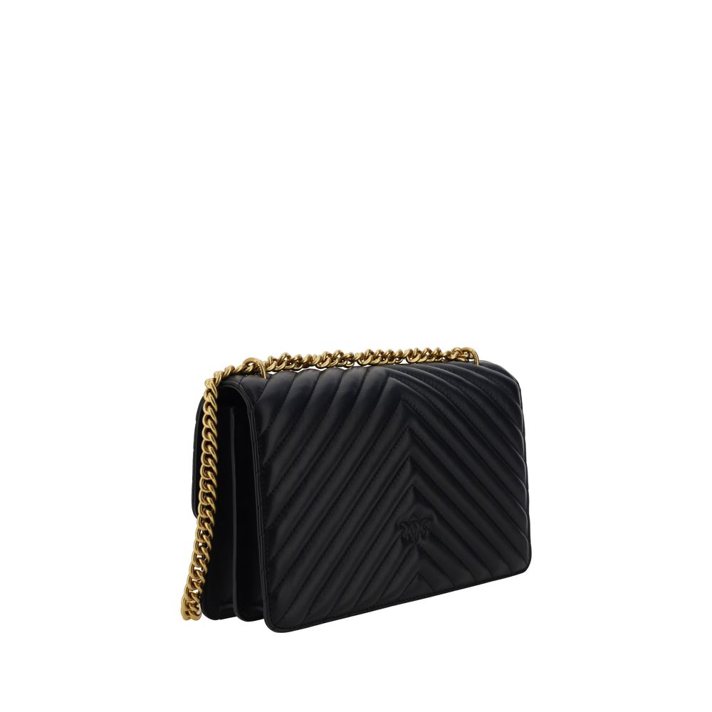 PINKO Black Calf Leather Bos Taurus Shoulder Bag - Image 3