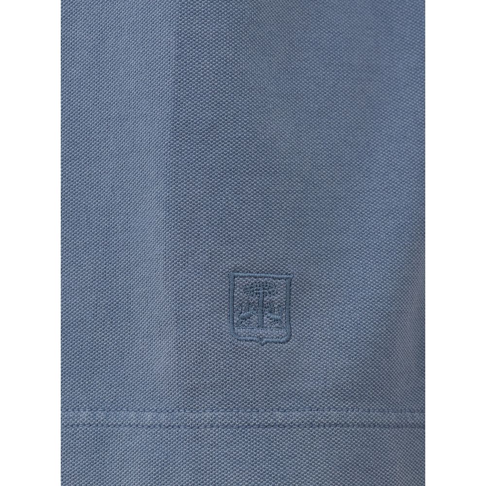 Corneliani Light Blue Cotton Polo Shirt - Image 4