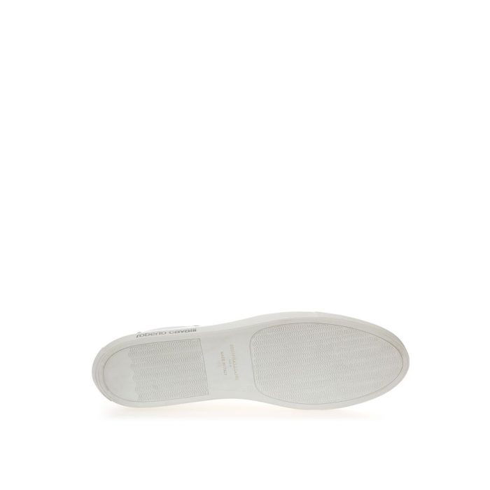 Roberto Cavalli White Leather Sneakers Luxe Footwear - Image 5