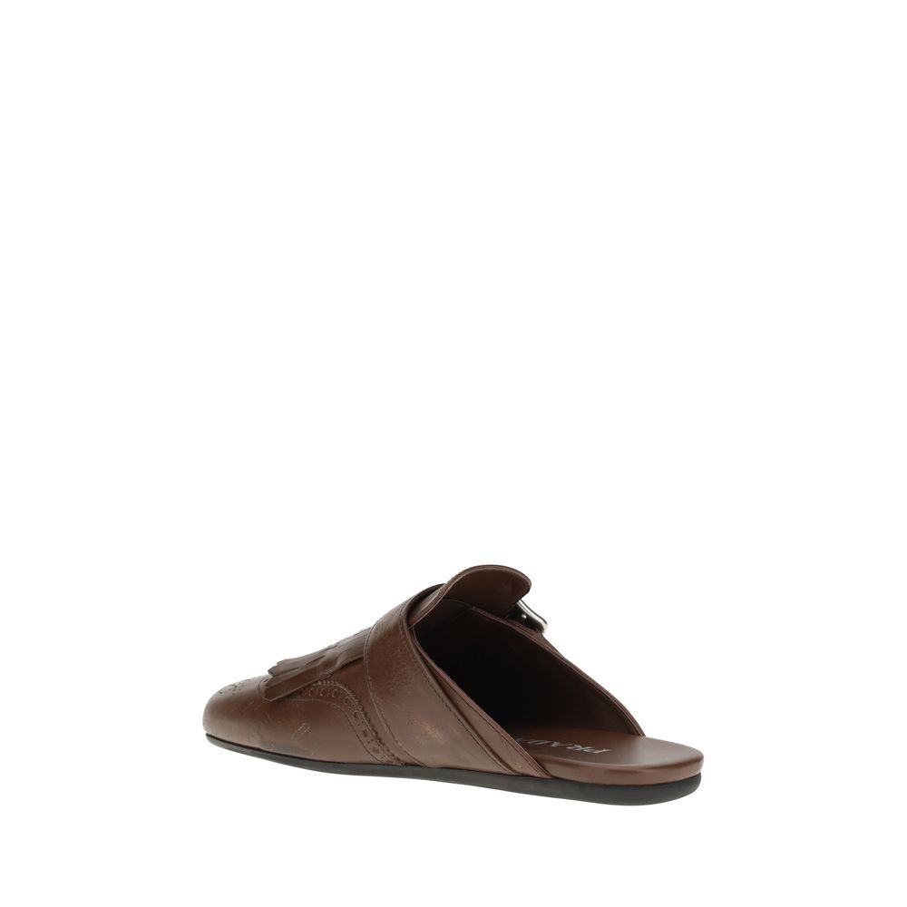 Prada Leather Mules - Image 3