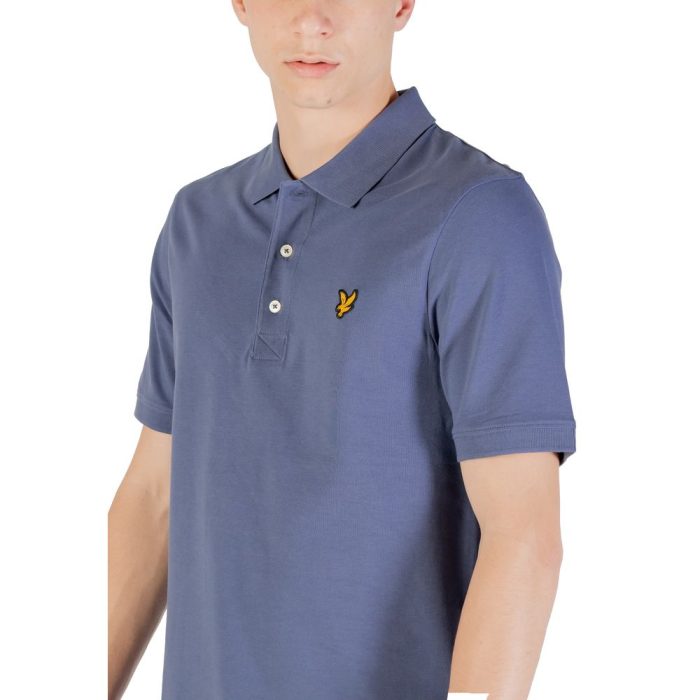 Lyle & Scott Blue Cotton Polo Shirt - Image 5