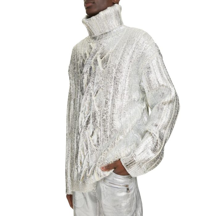 Balmain Brown Wool Men Turtleneck Sweater - Image 2