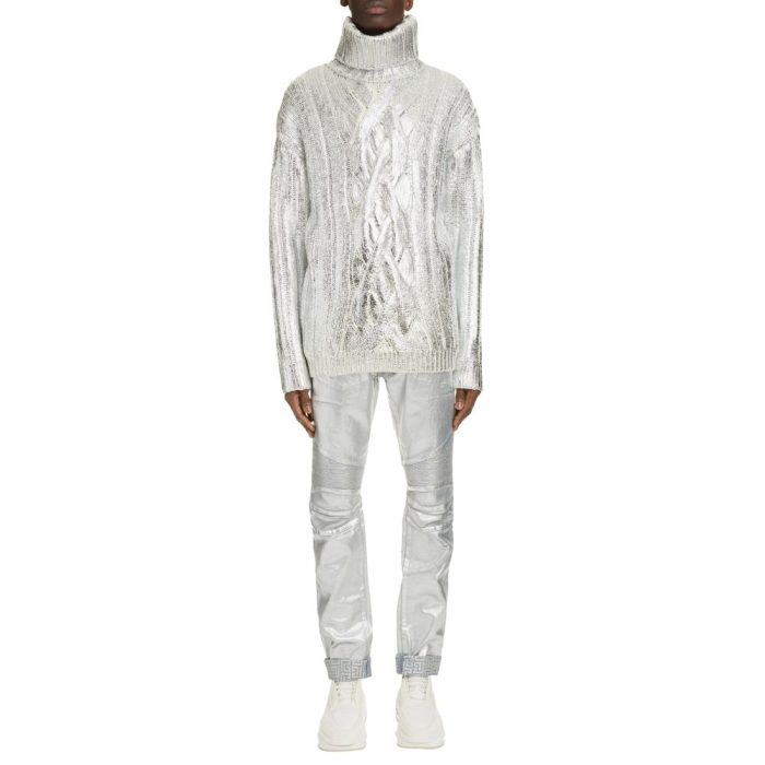 Balmain Brown Wool Men Turtleneck Sweater - Image 6
