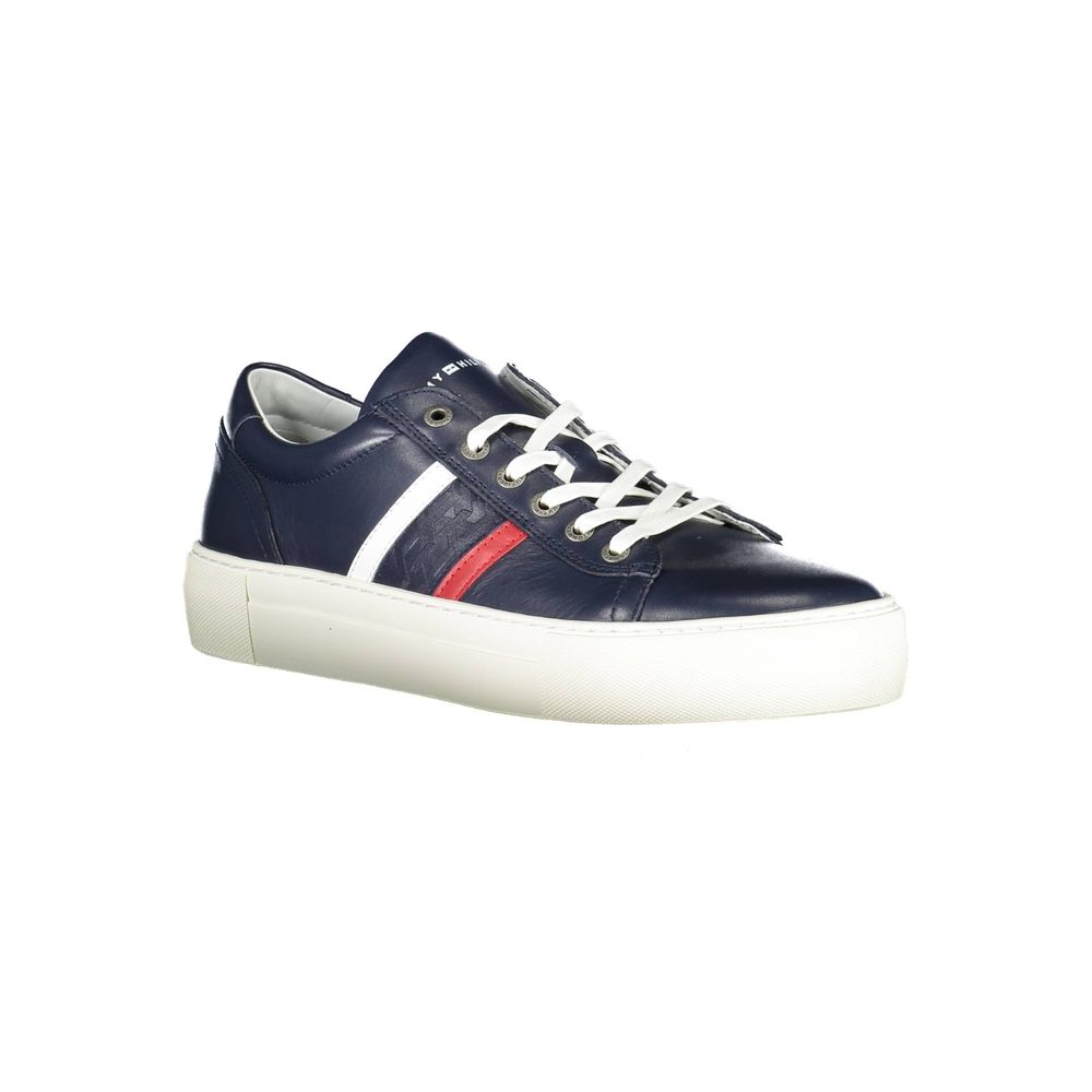 Tommy Hilfiger Blue Leather Men Sneaker - Image 2