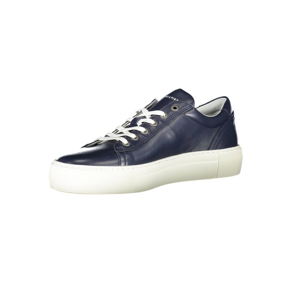 Tommy Hilfiger Blue Leather Men Sneaker - Image 3