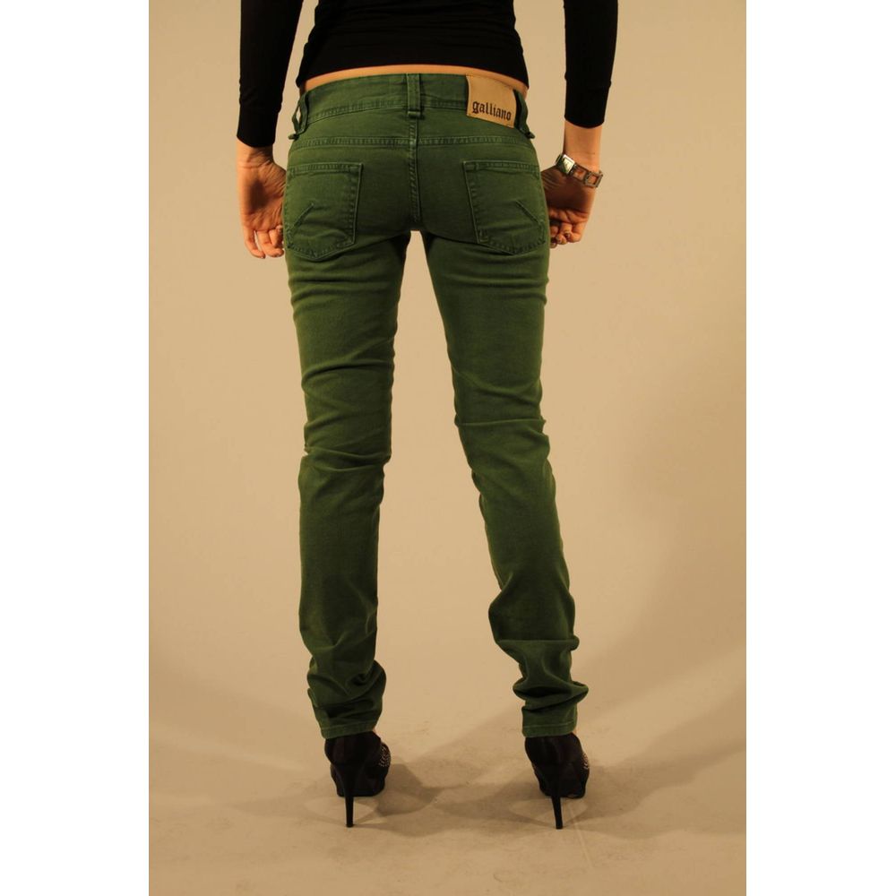 John Galliano Verde Cotton Women Jeans - Image 2