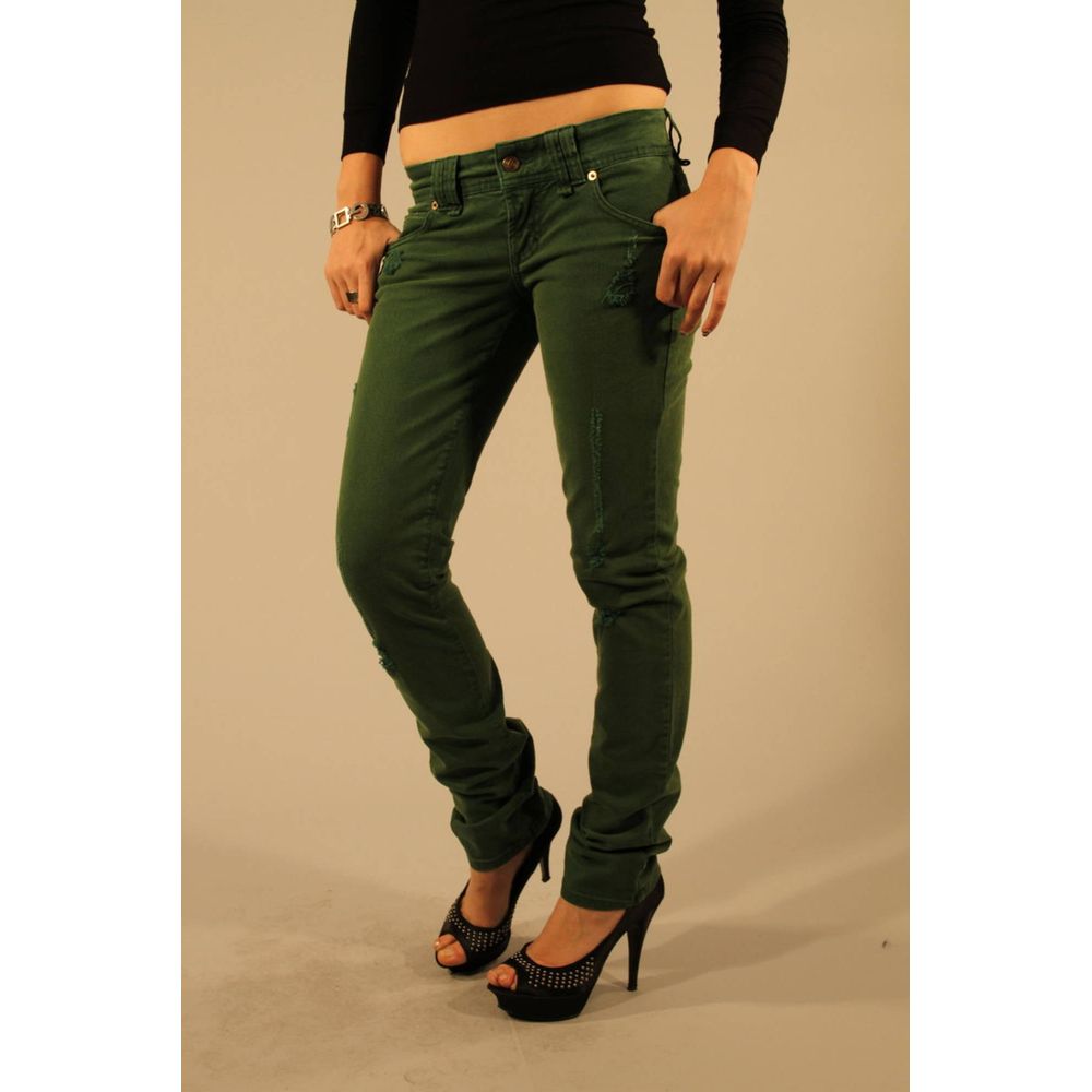 John Galliano Verde Cotton Women Jeans - Image 3