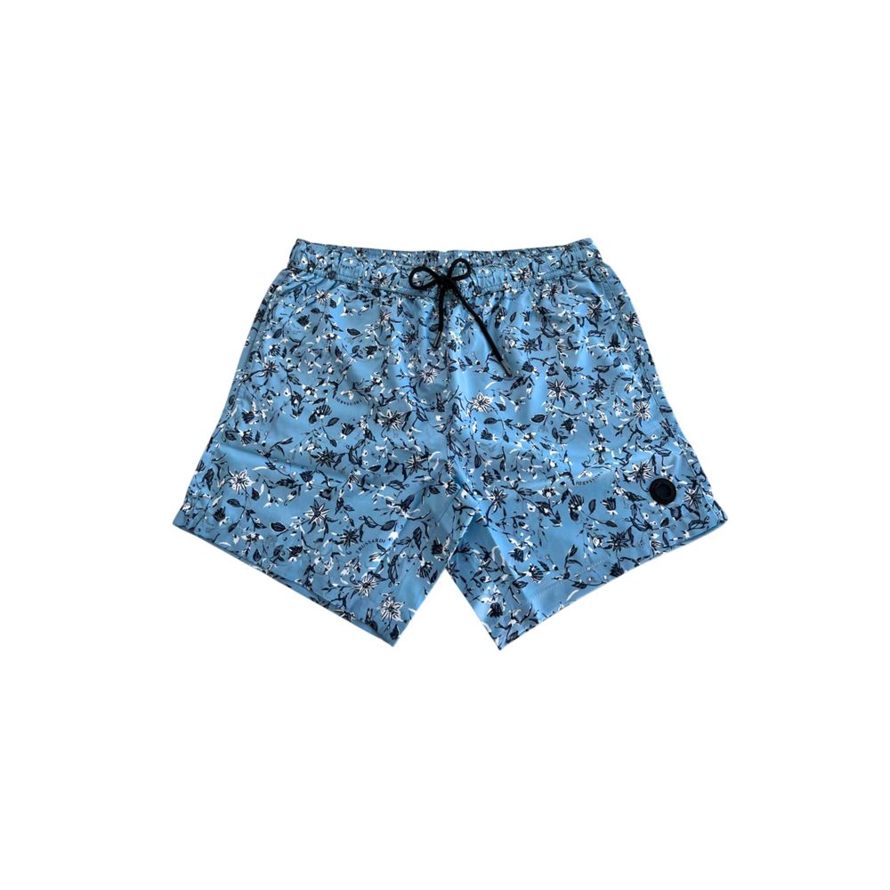 Trussardi Beachwear Light Blue Polyester Men Swim Trunk