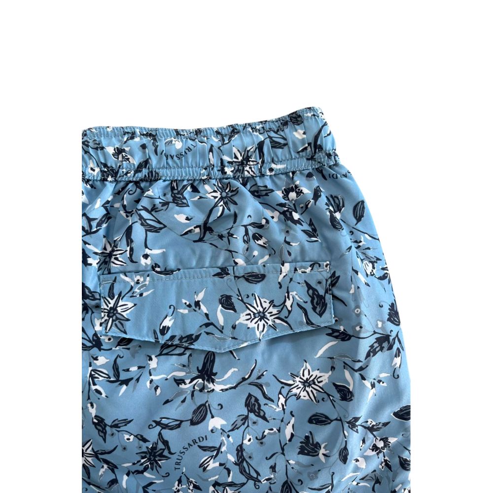 Trussardi Beachwear Light Blue Polyester Men Swim Trunk - Image 3