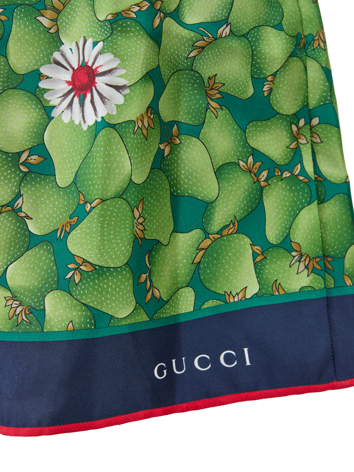 Gucci Green Flower Printed Silk Shorts - Image 4