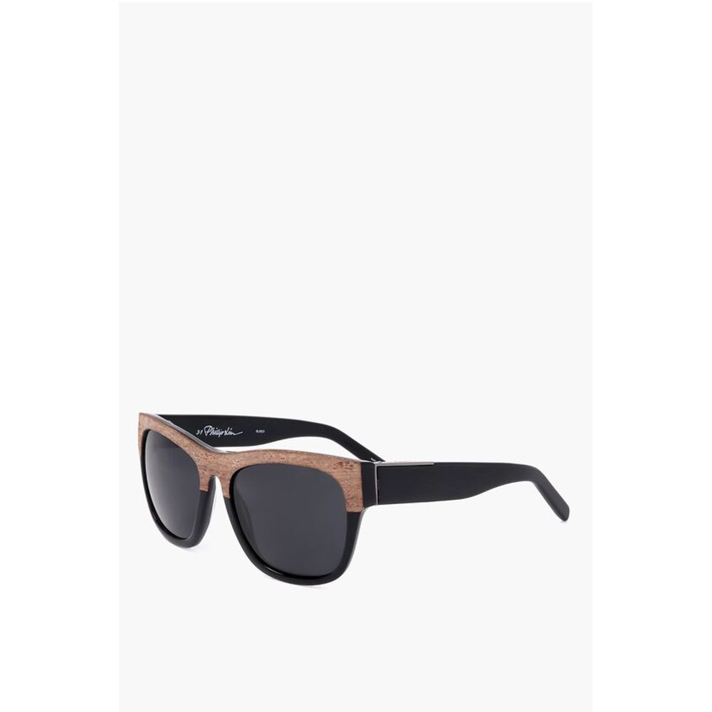Linda Farrow PHILLIP LIM Wayfarer Sunglasses with Wood Effect Detail - Image 2