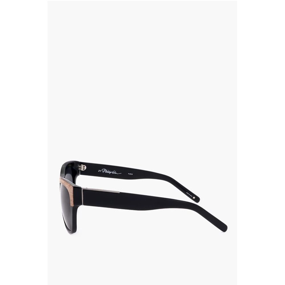 Linda Farrow PHILLIP LIM Wayfarer Sunglasses with Wood Effect Detail - Image 3