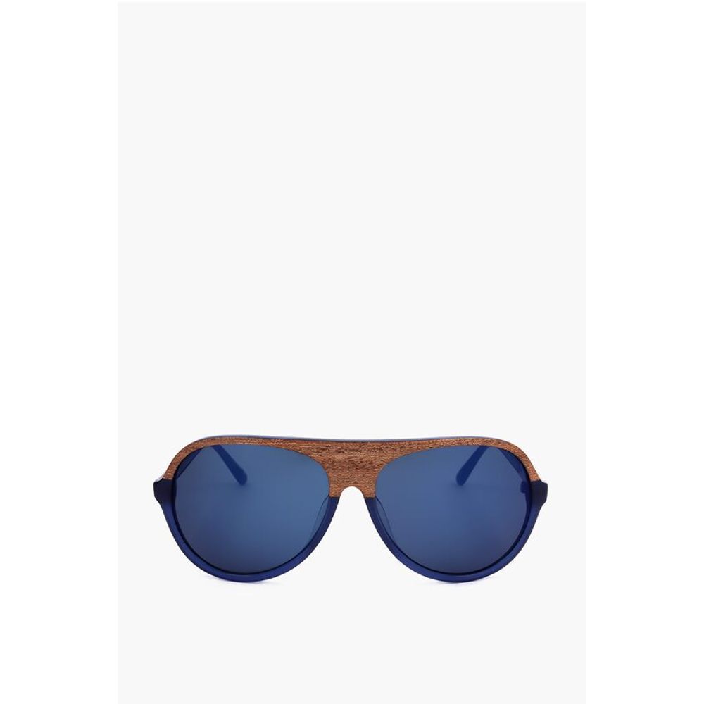 Linda Farrow PHILLIP LIM Aviator Sunglasses with Wood Effect Detail
