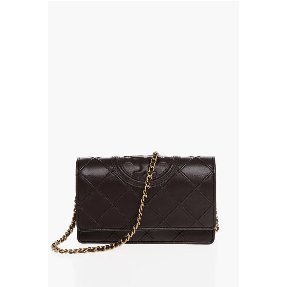 Tory Burch Quilted Leather FLEMING Wallet with Chain