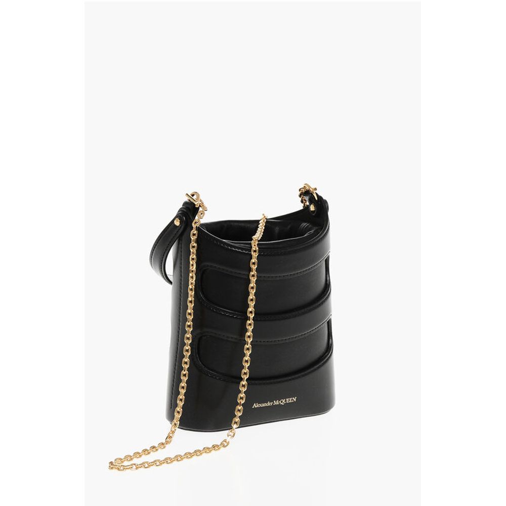 Alexander McQueen Leather THE RISE Mini Bucket Bag with Shoulder Chain - Image 3