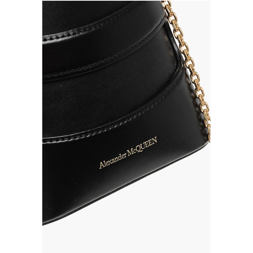 Alexander McQueen Leather THE RISE Mini Bucket Bag with Shoulder Chain - Image 4