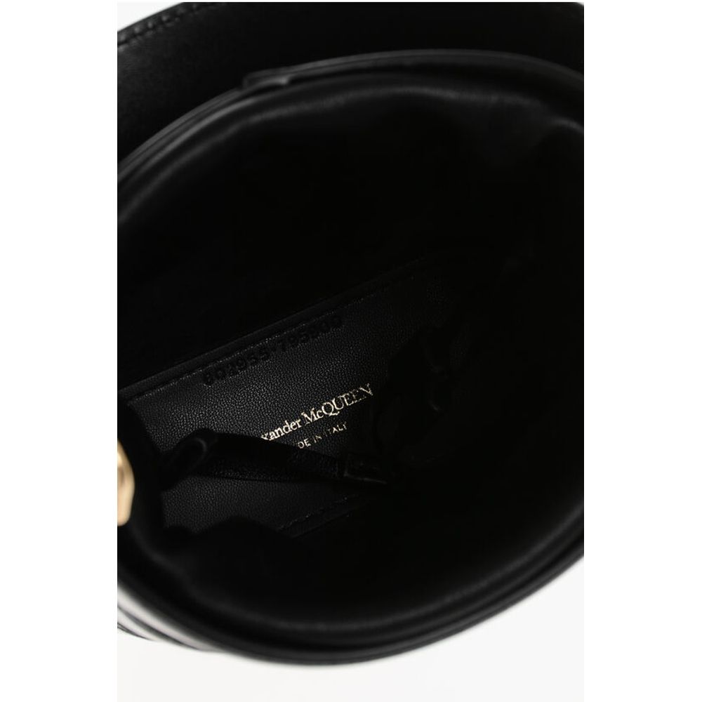 Alexander McQueen Leather THE RISE Mini Bucket Bag with Shoulder Chain - Image 6