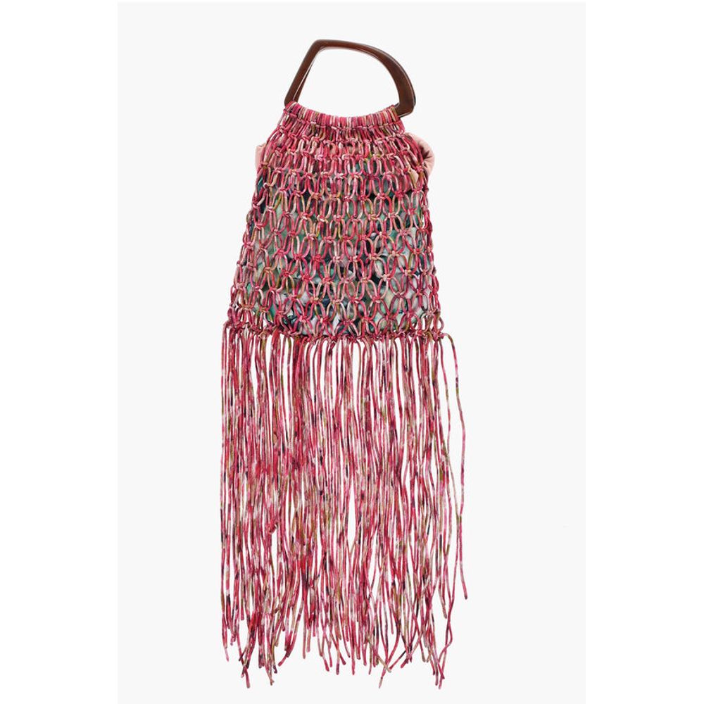 Dries Van Noten Mesh hand Bag With Maxi Fringes