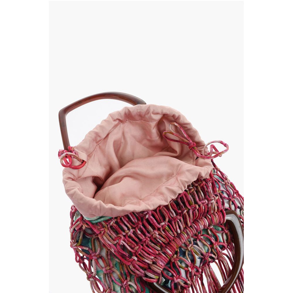 Dries Van Noten Mesh hand Bag With Maxi Fringes - Image 4