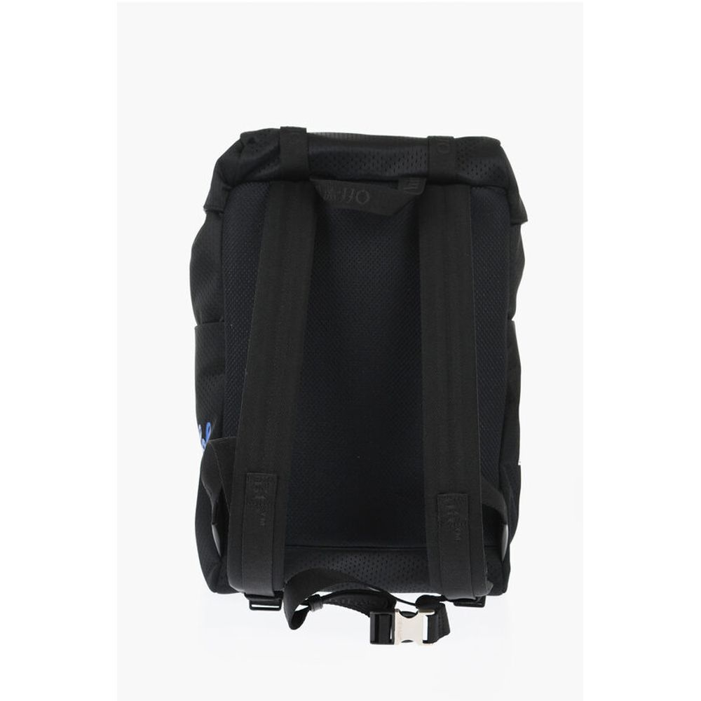 Off-White Perforated Nylon Hiking Backpack with Contrasting Details - Image 3