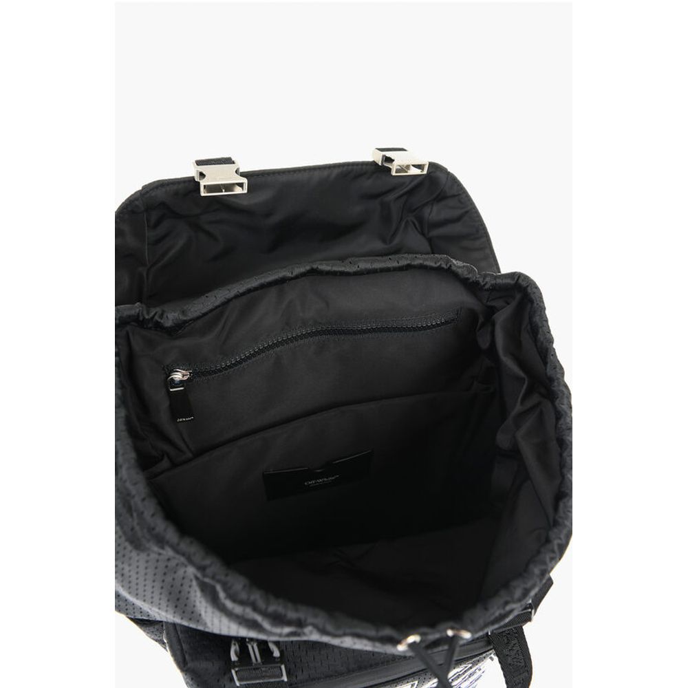 Off-White Perforated Nylon Hiking Backpack with Contrasting Details - Image 5