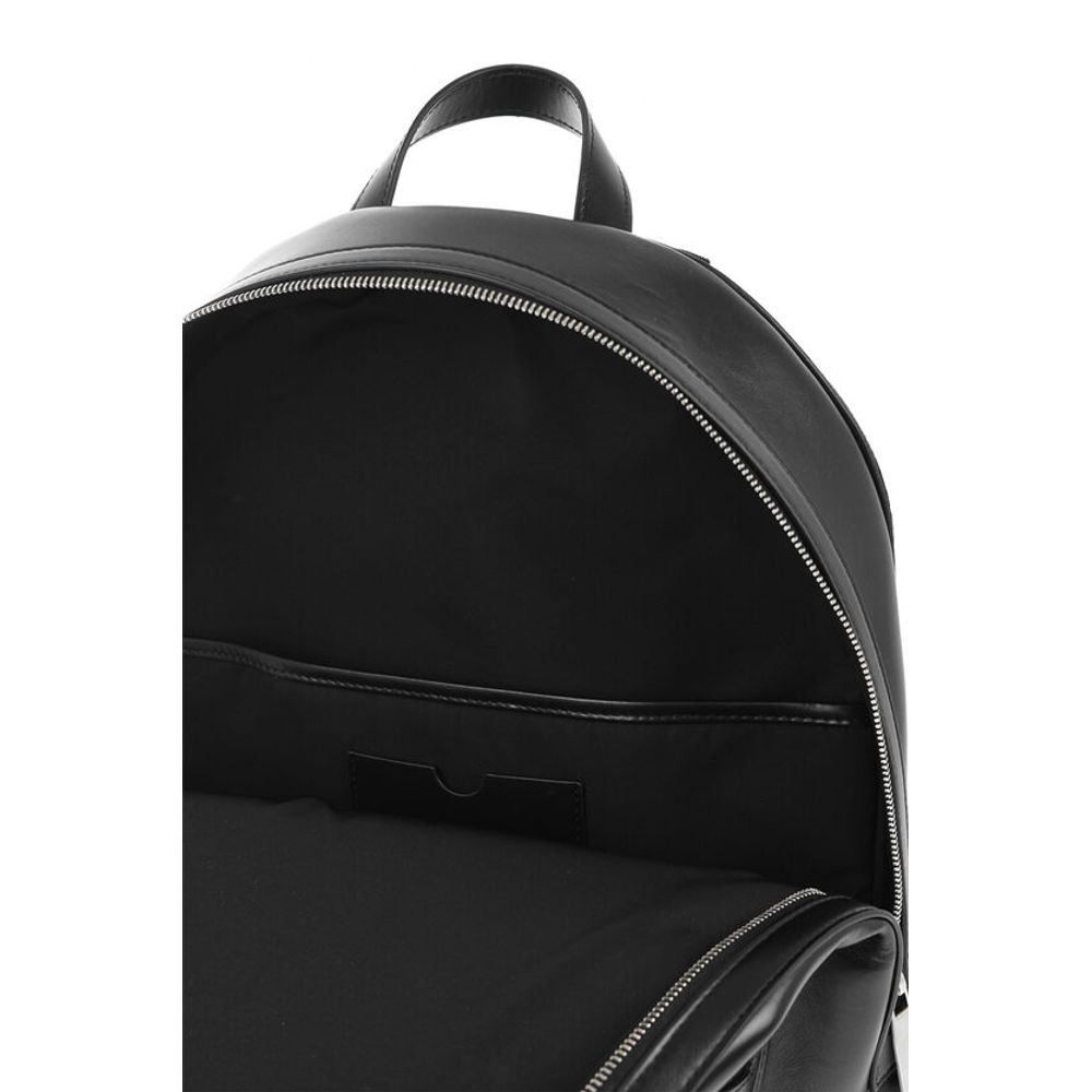 Off-White Leather ROUND VARSITY Backpack with Patches - Image 5