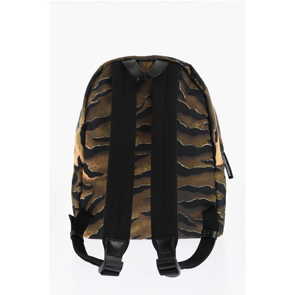 Dsquared² Animal Patterned Fabric Backpack with Leather Trims - Image 2