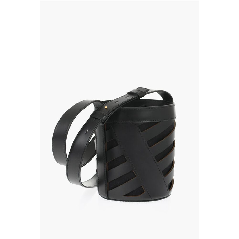 Off-White Leather CUT-OUT DIAG Bucket Bag with Drawstring - Image 2