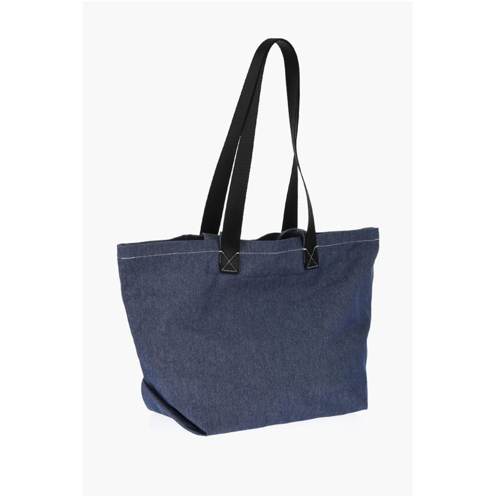 Chloé SEE BY Denim Tote Bag with Embossed Embroidery - Image 2