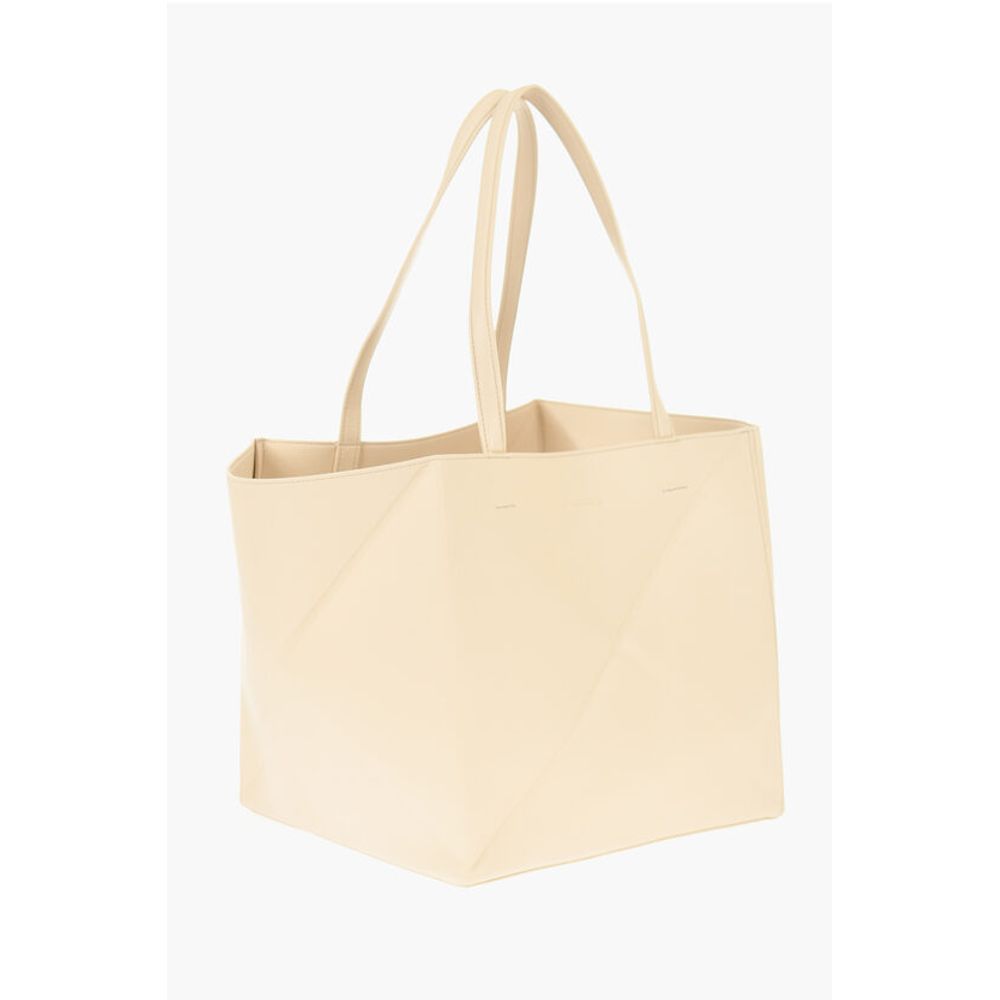 Nanushka Solid Color Faux Leather THE ORIGAMI Tote Bag - Image 2