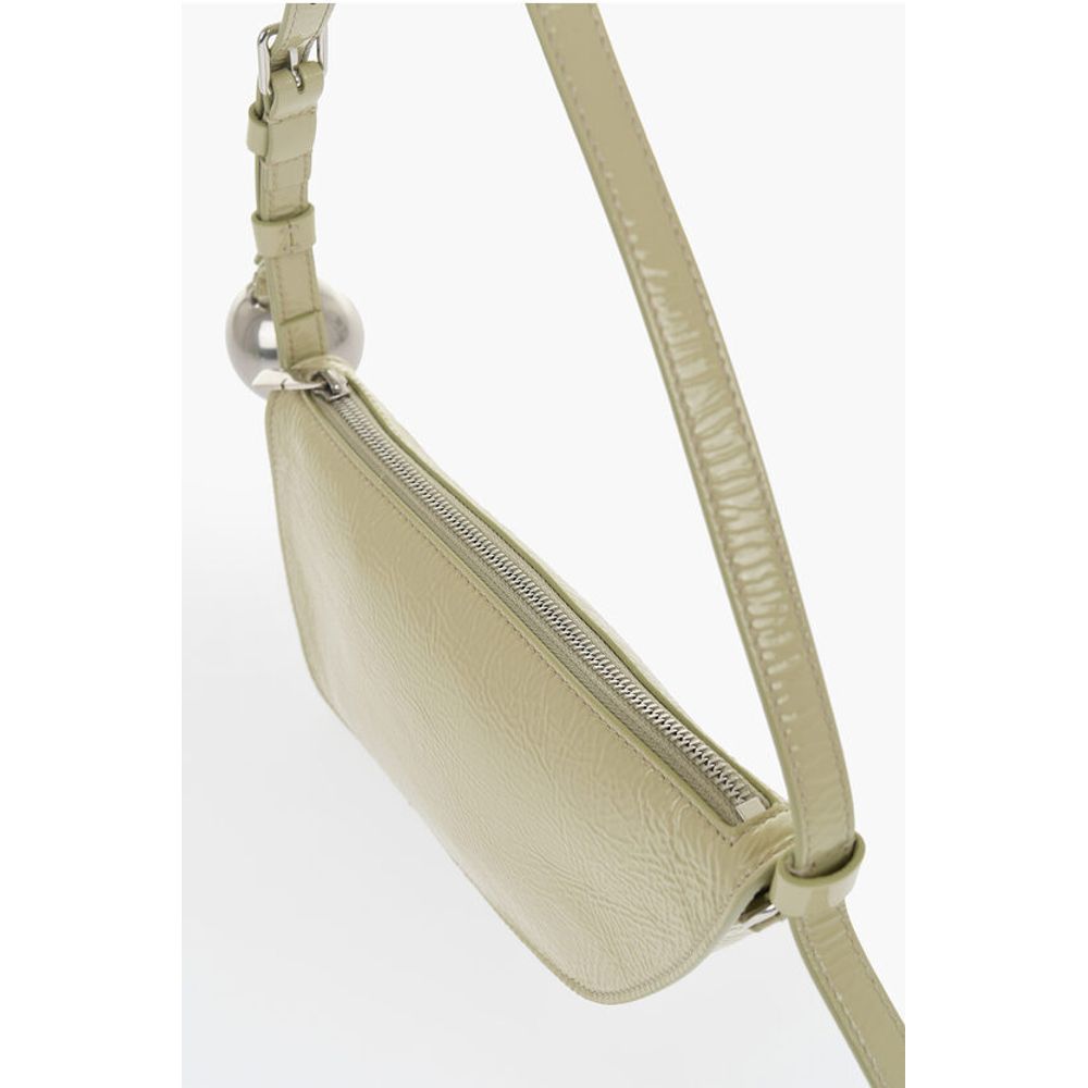 Burberry Patent Leather SHIELD SLING Shoulder Bag with Silver-Tone Ch - Image 3
