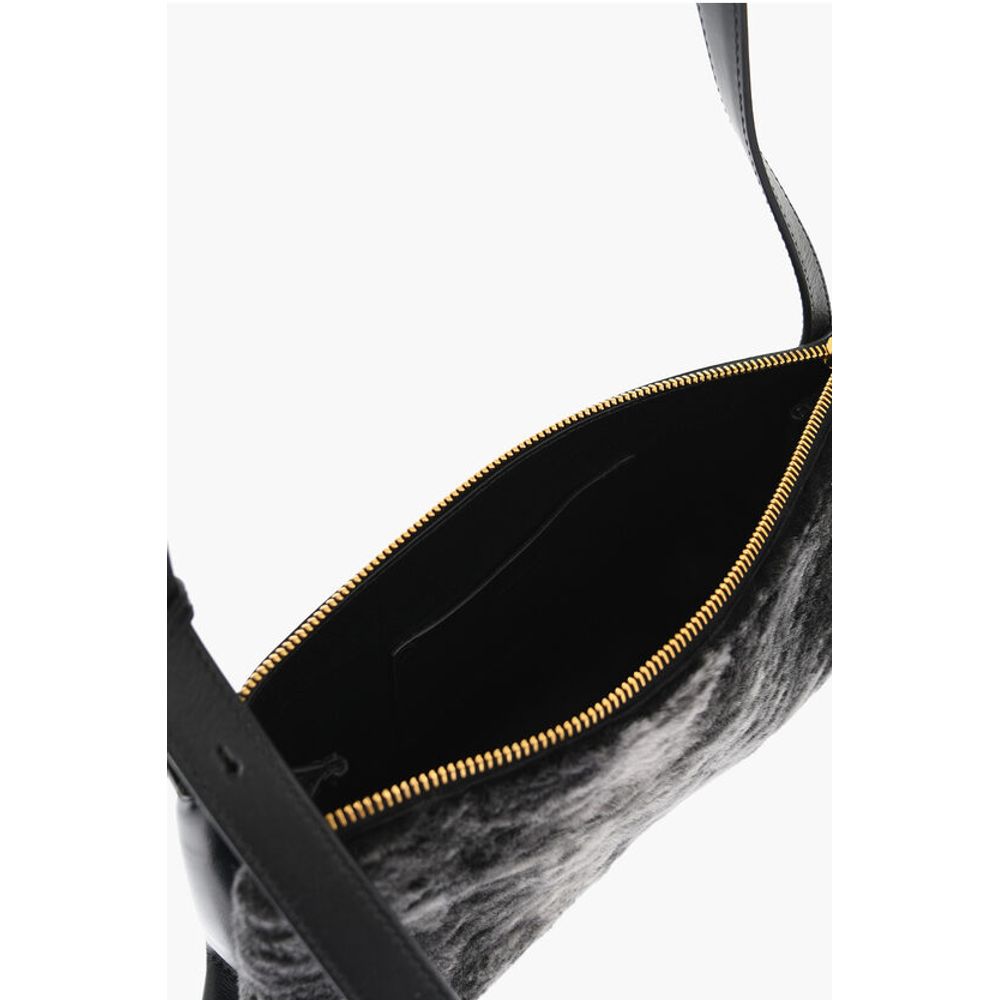 Jil Sander Shearling EMPIRE Shoulder Bag with Adjustable Strap - Image 4