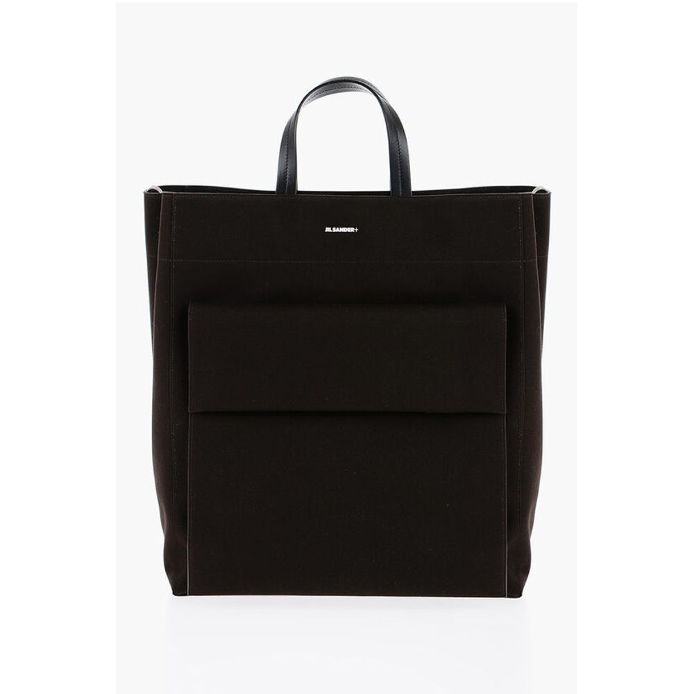 Jil Sander Canvas UTILITY Shopping Bag with Maxi Front Pocket