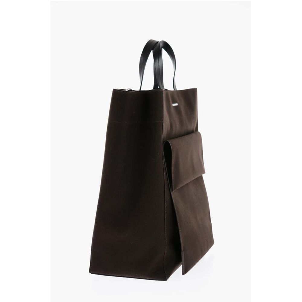 Jil Sander Canvas UTILITY Shopping Bag with Maxi Front Pocket - Image 3