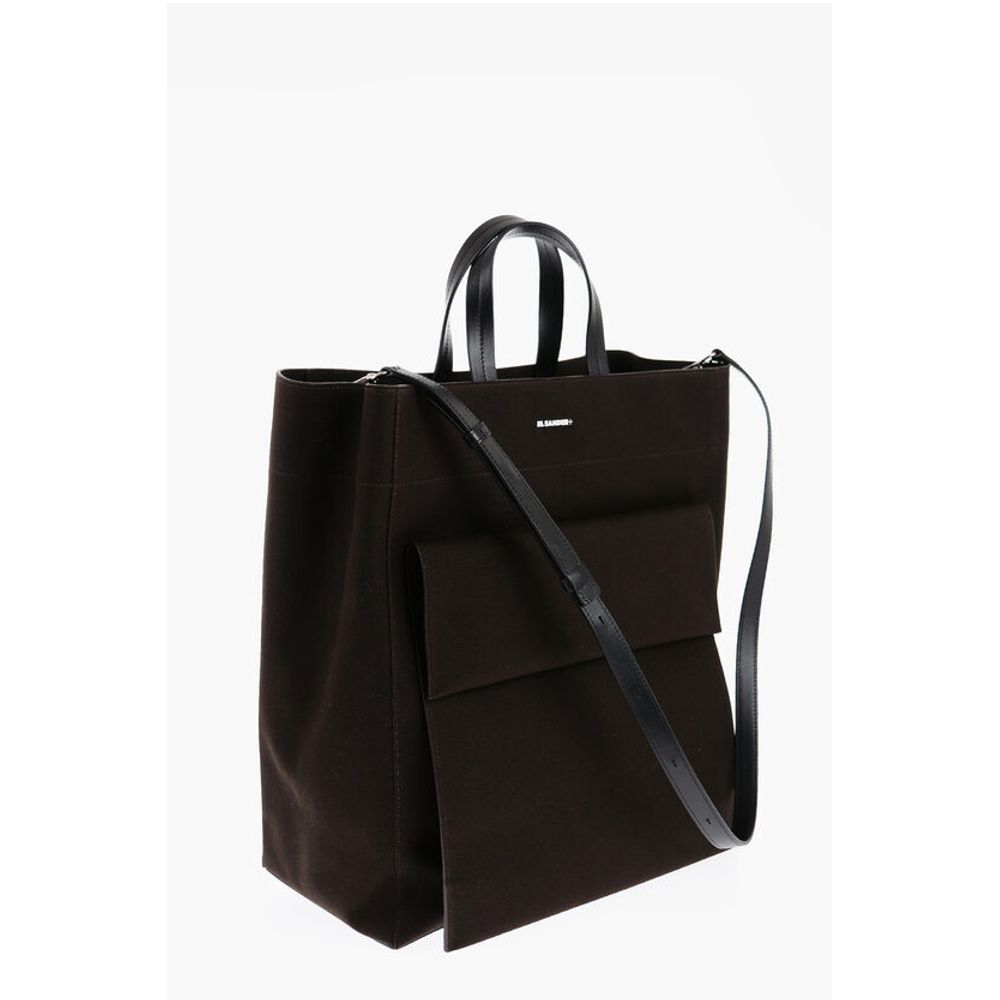 Jil Sander Canvas UTILITY Shopping Bag with Maxi Front Pocket - Image 6