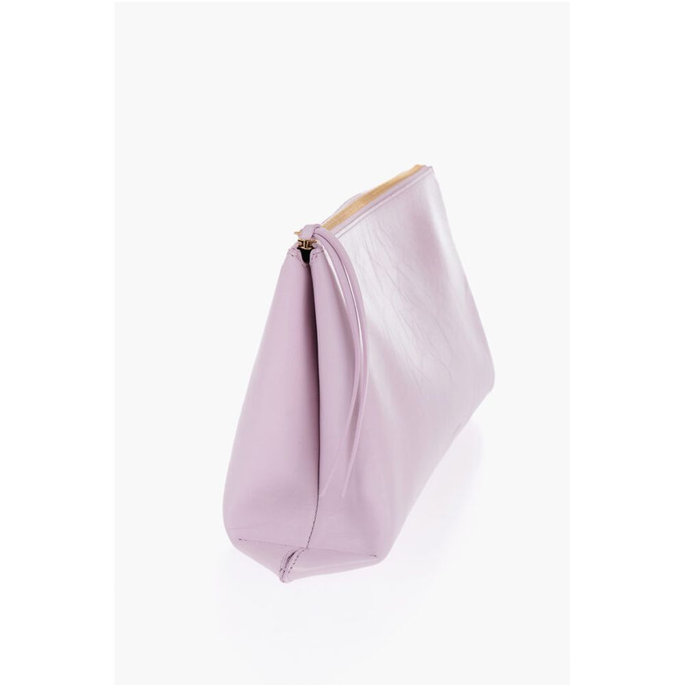 Jil Sander Craquelé Leather Clutch with Zip Closure - Image 3