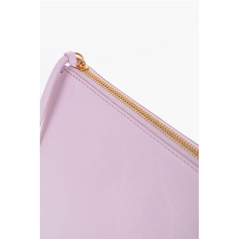 Jil Sander Craquelé Leather Clutch with Zip Closure - Image 4