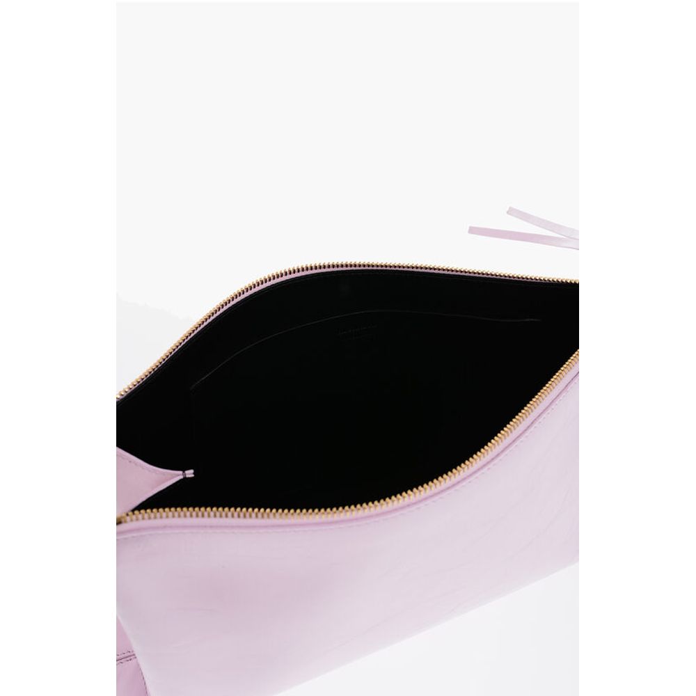 Jil Sander Craquelé Leather Clutch with Zip Closure - Image 5