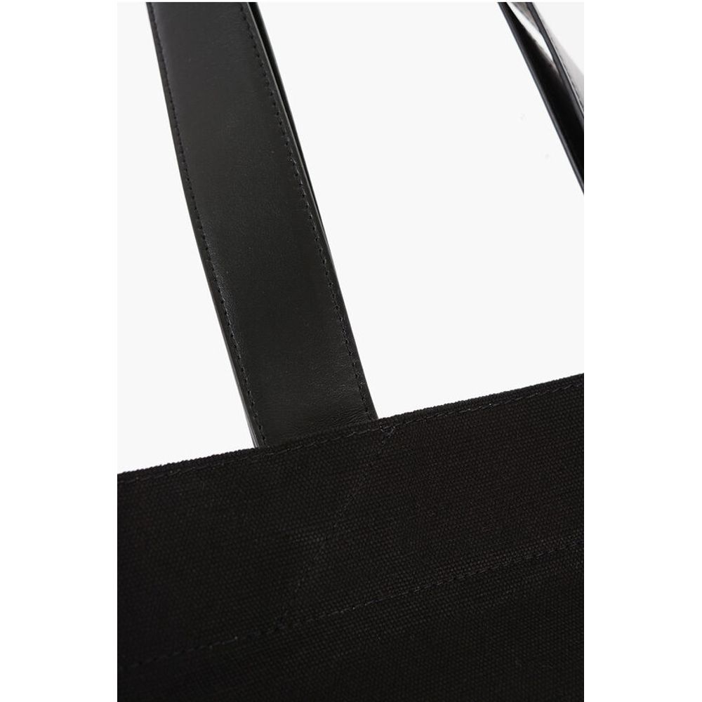 Jil Sander Canvas Shopper Bag with Leather Handles - Image 2