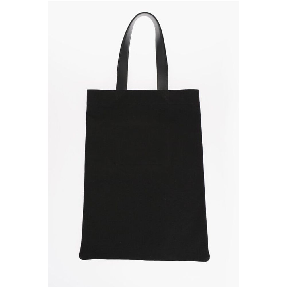 Jil Sander Canvas Shopper Bag with Leather Handles - Image 3