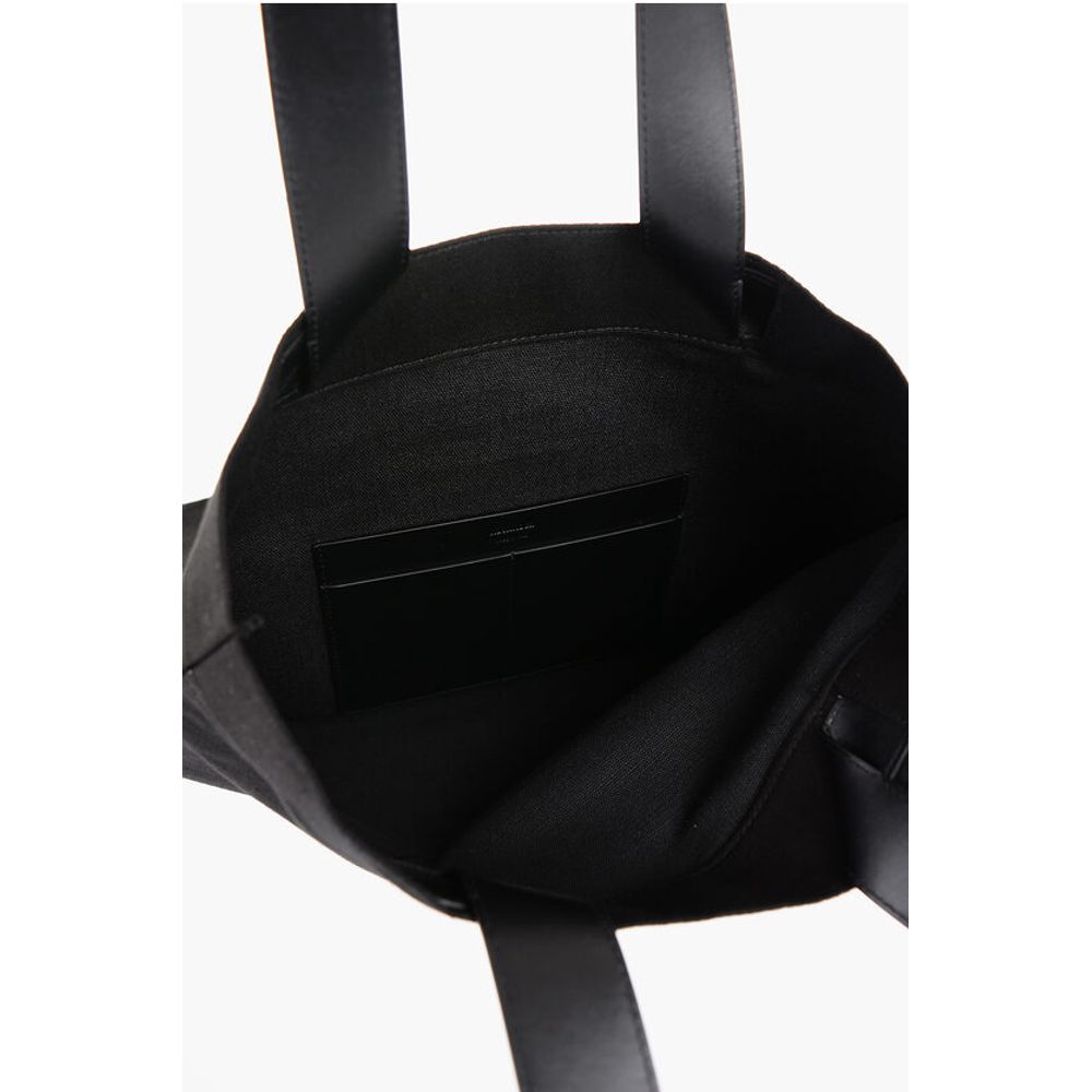 Jil Sander Canvas Shopper Bag with Leather Handles - Image 4