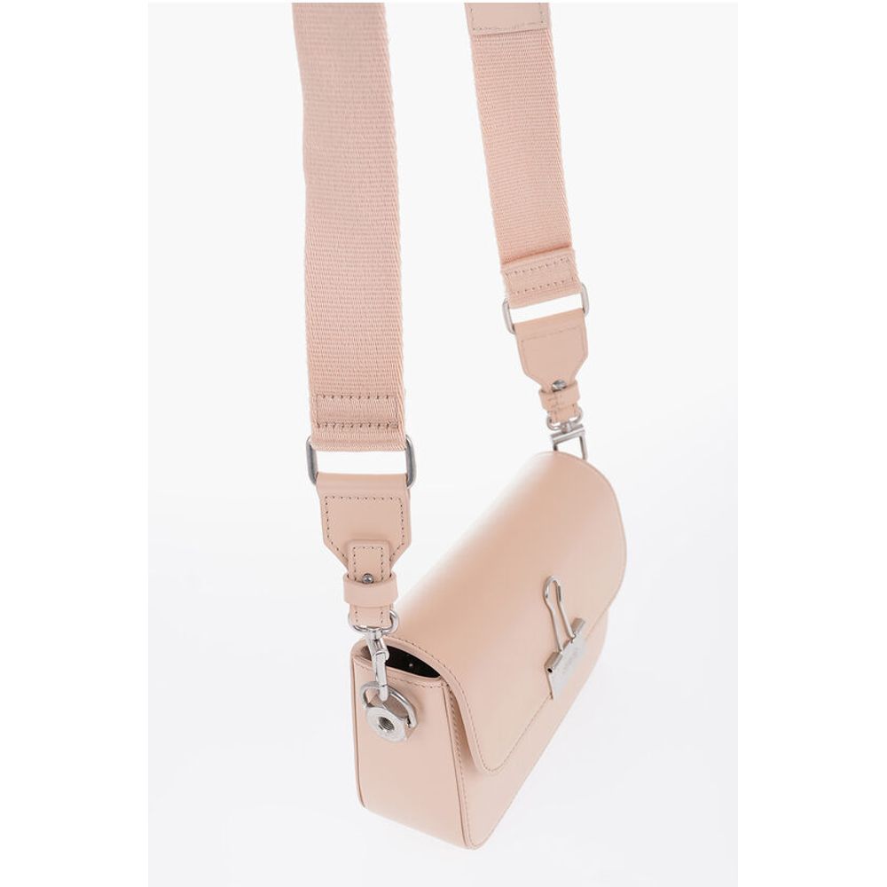 Off-White Solid Color PLAIN BINDER Leather Crossbody Bag - Image 3