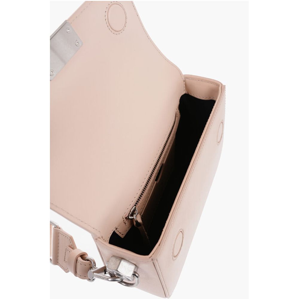 Off-White Solid Color PLAIN BINDER Leather Crossbody Bag - Image 4