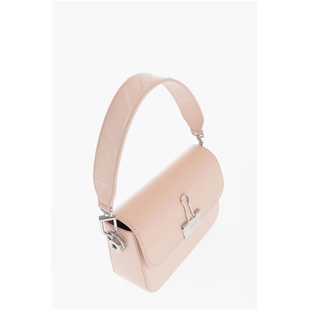 Off-White Solid Color PLAIN BINDER Leather Crossbody Bag - Image 5