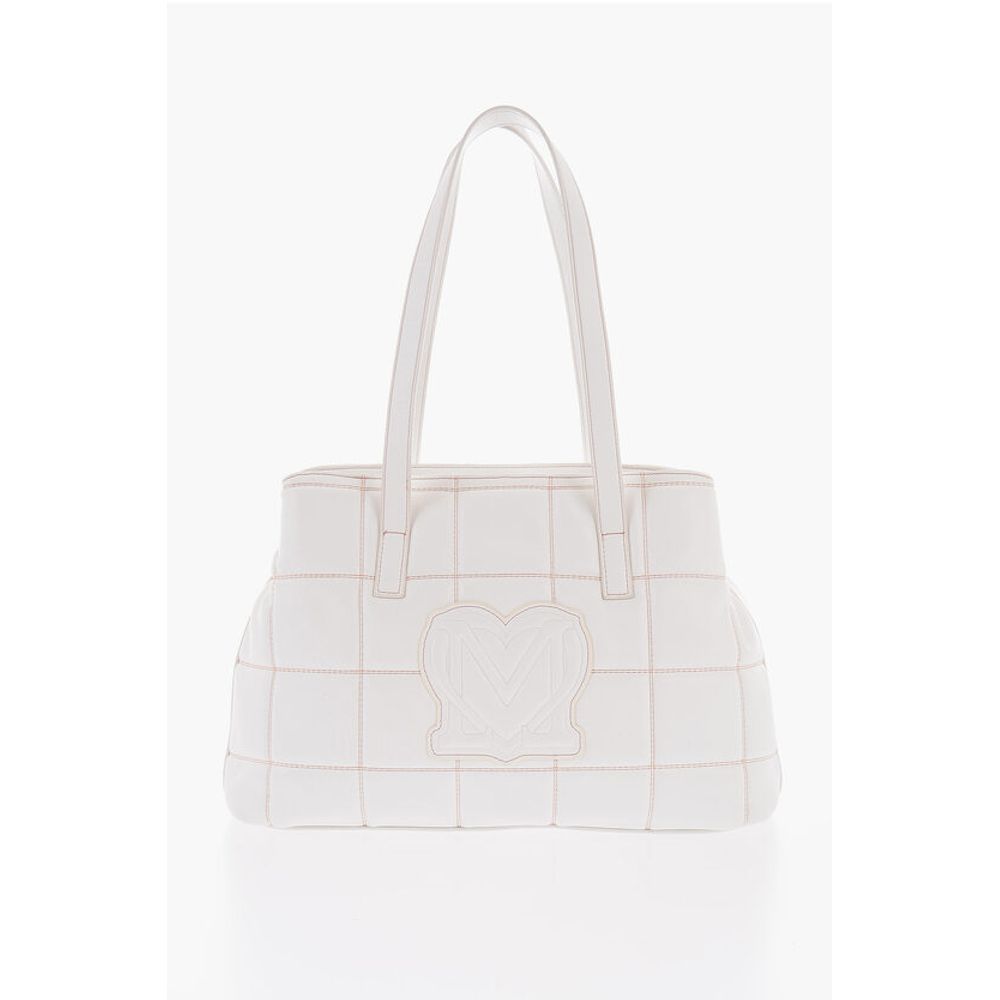 Moschino LOVE Quilted Faux Leather Shoulder Bag with Golden Logo - Image 3